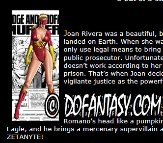 Joan Rivera is Red Eagle, and she's the beacon of light in this blighted metropolis