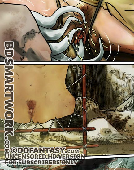 They seemed to be enjoying her open cunt, exploring it, searching in its folds, sniffing it