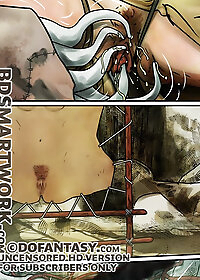 They seemed to be enjoying her open cunt, exploring it, searching in its folds, sniffing it pic 2